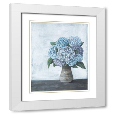 Hydrangea Love White Modern Wood Framed Art Print with Double Matting by Soulspeak And Sawdust