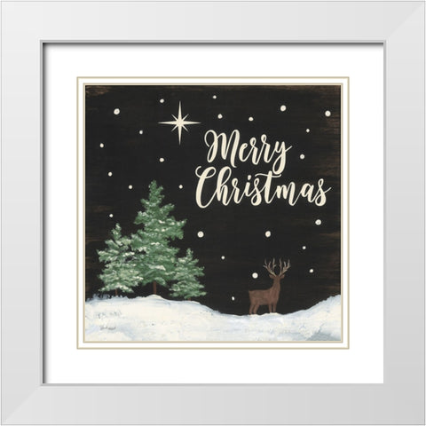 Merry Woodland Christmas White Modern Wood Framed Art Print with Double Matting by Soulspeak And Sawdust