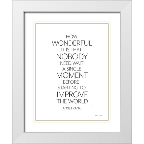 Improve the World White Modern Wood Framed Art Print with Double Matting by Ball, Susan