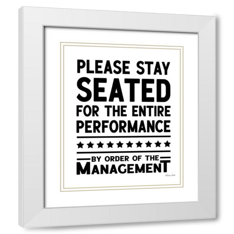 Please Stay Seated White Modern Wood Framed Art Print with Double Matting by Ball, Susan