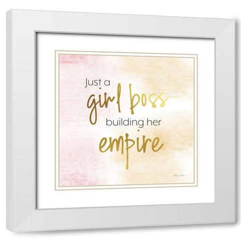 Girl Boss White Modern Wood Framed Art Print with Double Matting by Ball, Susan