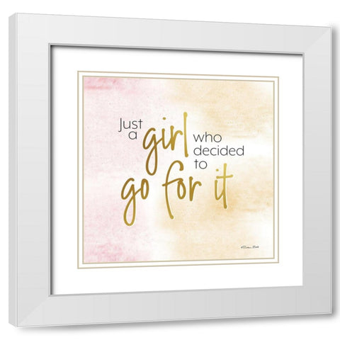 Go For It White Modern Wood Framed Art Print with Double Matting by Ball, Susan