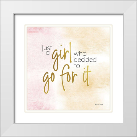 Go For It White Modern Wood Framed Art Print with Double Matting by Ball, Susan