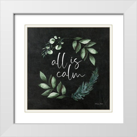 All is Calm     White Modern Wood Framed Art Print with Double Matting by Ball, Susan