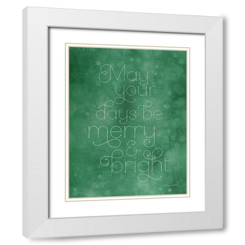 Merry And Bright White Modern Wood Framed Art Print with Double Matting by Ball, Susan