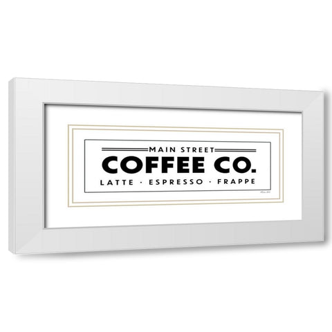 Main Street Coffee Co. White Modern Wood Framed Art Print with Double Matting by Ball, Susan