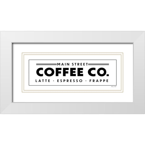 Main Street Coffee Co. White Modern Wood Framed Art Print with Double Matting by Ball, Susan