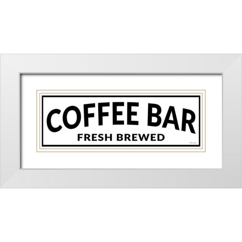 Coffee Bar White Modern Wood Framed Art Print with Double Matting by Ball, Susan