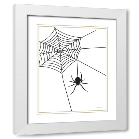 Creepy Spider White Modern Wood Framed Art Print with Double Matting by Ball, Susan