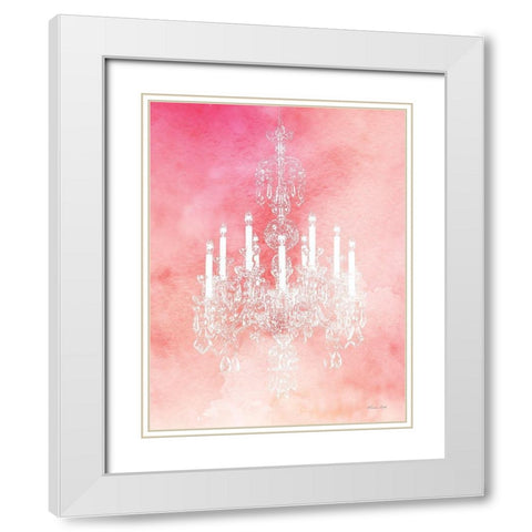 Chandelier Glam 3 White Modern Wood Framed Art Print with Double Matting by Ball, Susan