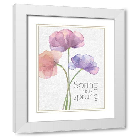 Spring Has Sprung White Modern Wood Framed Art Print with Double Matting by Ball, Susan
