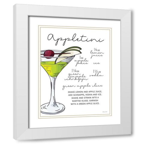 Appletini Recipe     White Modern Wood Framed Art Print with Double Matting by Ball, Susan