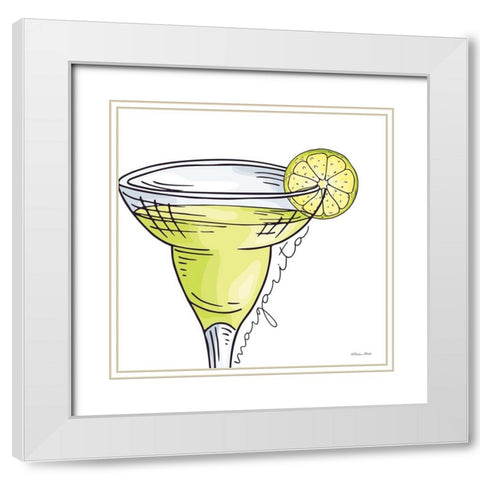 Margarita     White Modern Wood Framed Art Print with Double Matting by Ball, Susan