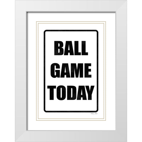 Ball Game Today White Modern Wood Framed Art Print with Double Matting by Ball, Susan