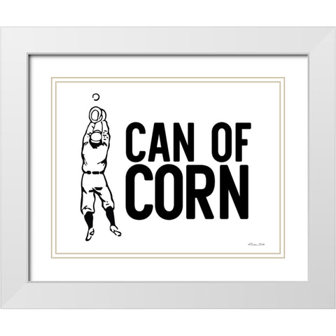 Can of Corn White Modern Wood Framed Art Print with Double Matting by Ball, Susan