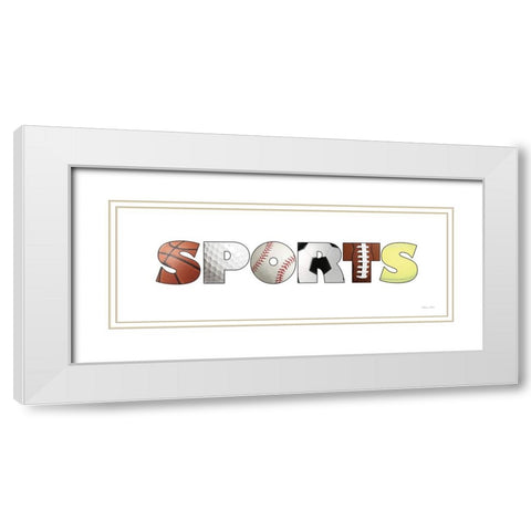 Sports White Modern Wood Framed Art Print with Double Matting by Ball, Susan