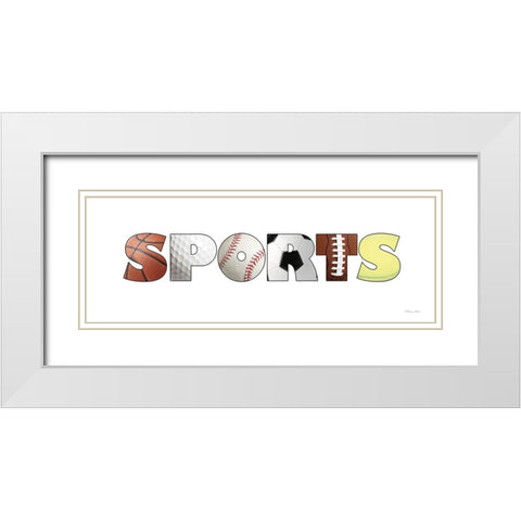 Sports White Modern Wood Framed Art Print with Double Matting by Ball, Susan