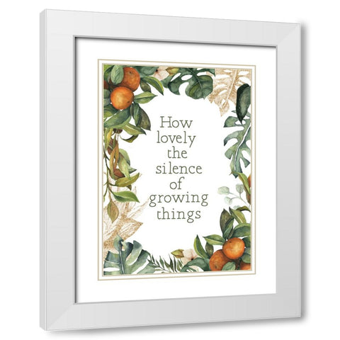 Silence of Growing Things   White Modern Wood Framed Art Print with Double Matting by Ball, Susan