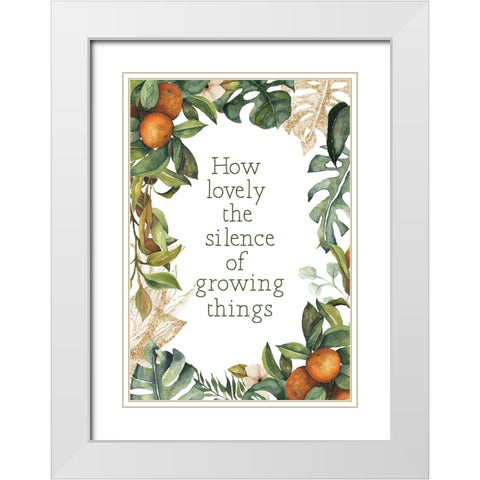 Silence of Growing Things   White Modern Wood Framed Art Print with Double Matting by Ball, Susan