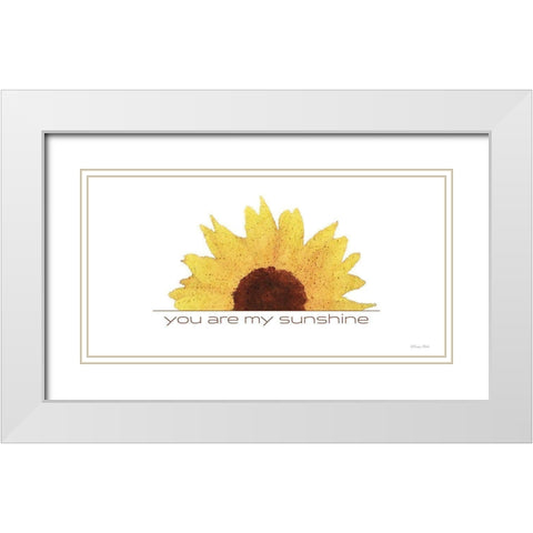 You Are My Sunshine White Modern Wood Framed Art Print with Double Matting by Ball, Susan