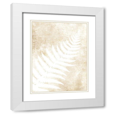 Fern Frond 1 White Modern Wood Framed Art Print with Double Matting by Ball, Susan