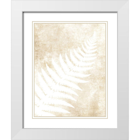 Fern Frond 1 White Modern Wood Framed Art Print with Double Matting by Ball, Susan
