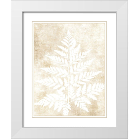 Fern Frond 3 White Modern Wood Framed Art Print with Double Matting by Ball, Susan