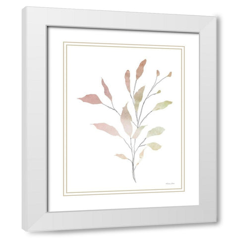 Watercolor Branch 1 White Modern Wood Framed Art Print with Double Matting by Ball, Susan