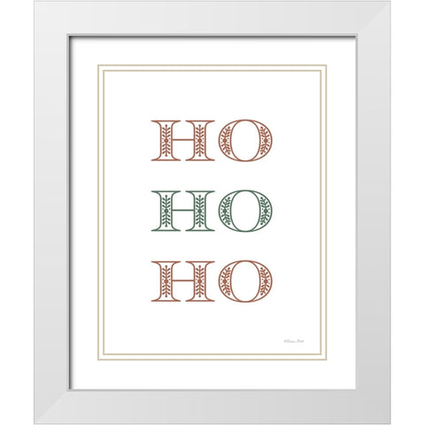 Ho Ho Ho White Modern Wood Framed Art Print with Double Matting by Ball, Susan