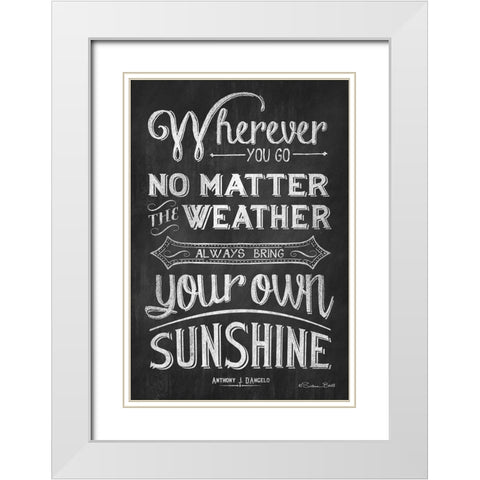 Wherever You Go White Modern Wood Framed Art Print with Double Matting by Ball, Susan