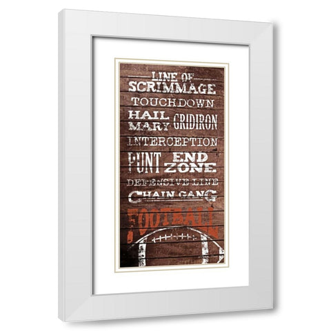 Football White Modern Wood Framed Art Print with Double Matting by Ball, Susan