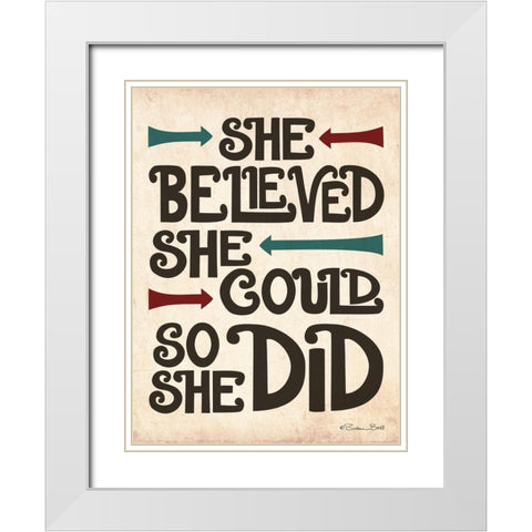 She Believed White Modern Wood Framed Art Print with Double Matting by Ball, Susan