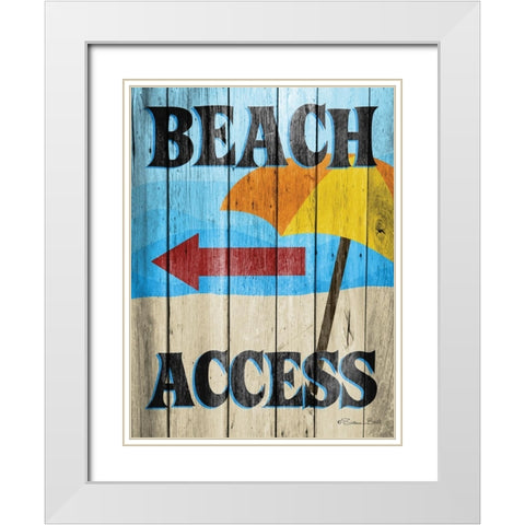 Beach Access White Modern Wood Framed Art Print with Double Matting by Ball, Susan