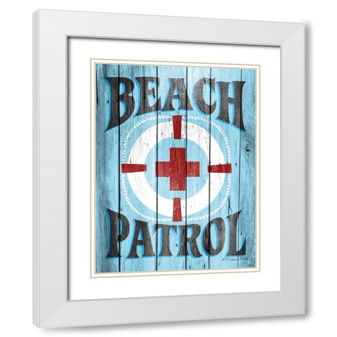 Beach Patrol White Modern Wood Framed Art Print with Double Matting by Ball, Susan