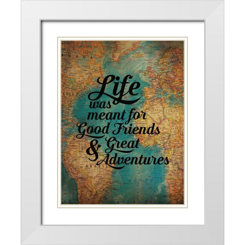 Good Friends - Great Adventure White Modern Wood Framed Art Print with Double Matting by Ball, Susan