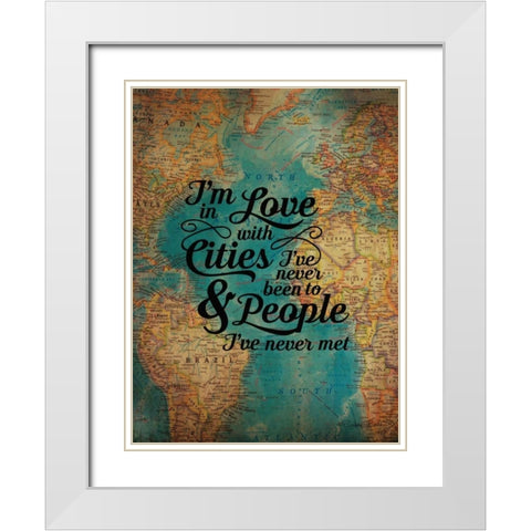 Cities and People White Modern Wood Framed Art Print with Double Matting by Ball, Susan