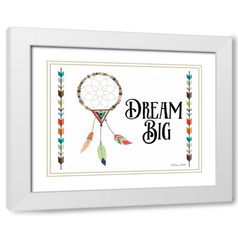 Dream Big White Modern Wood Framed Art Print with Double Matting by Ball, Susan