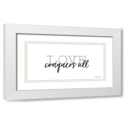 Love Conquers All White Modern Wood Framed Art Print with Double Matting by Ball, Susan