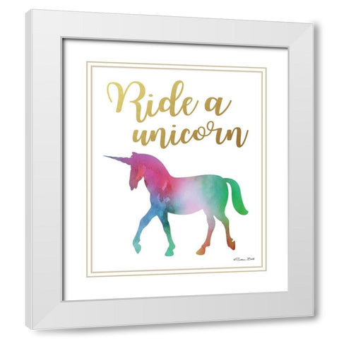 Ride a Unicorn White Modern Wood Framed Art Print with Double Matting by Ball, Susan
