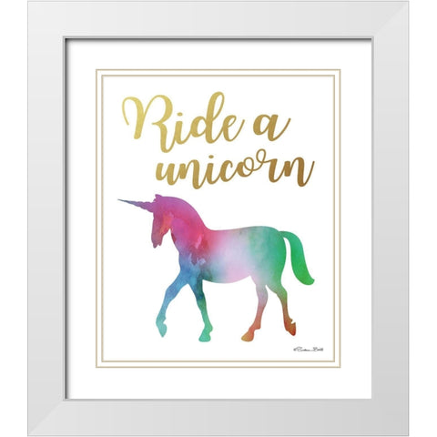 Ride a Unicorn White Modern Wood Framed Art Print with Double Matting by Ball, Susan