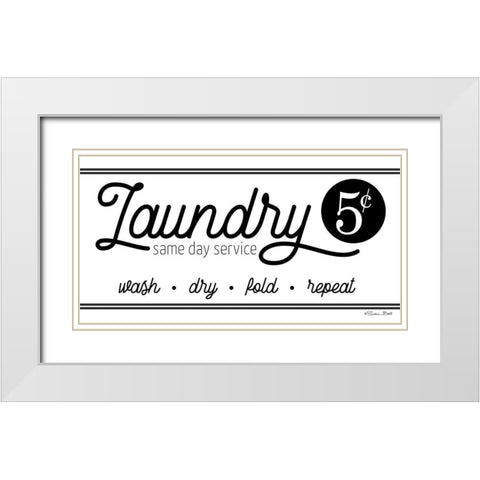 Laundry Same Day Service White Modern Wood Framed Art Print with Double Matting by Ball, Susan