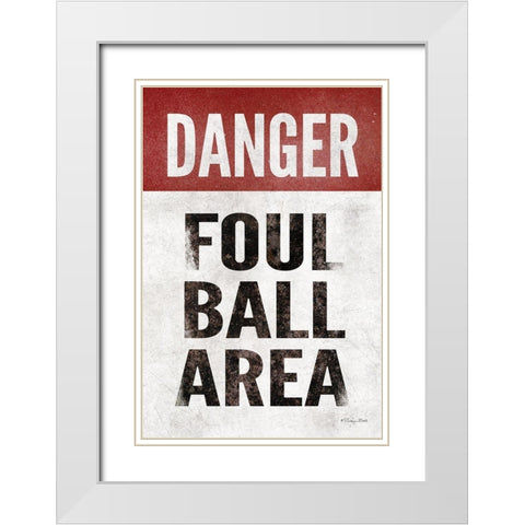 Foul Ball Area White Modern Wood Framed Art Print with Double Matting by Ball, Susan