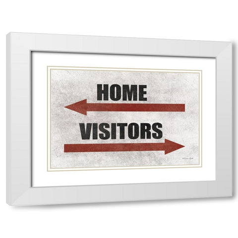 Home and Visitors White Modern Wood Framed Art Print with Double Matting by Ball, Susan