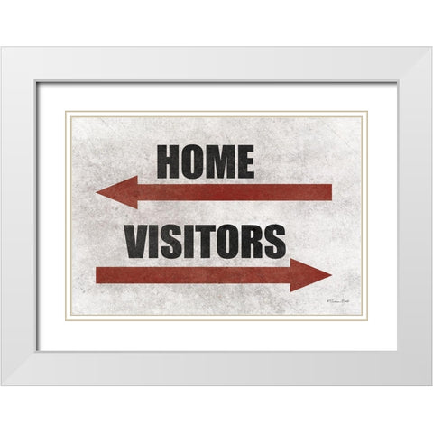 Home and Visitors White Modern Wood Framed Art Print with Double Matting by Ball, Susan