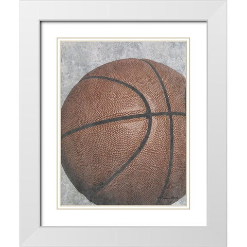 Sports Ball - Basketball White Modern Wood Framed Art Print with Double Matting by Ball, Susan