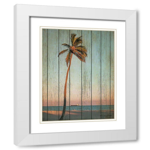 Vintage Palm  White Modern Wood Framed Art Print with Double Matting by Ball, Susan