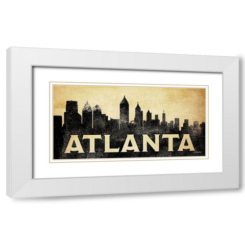 Atlanta Skyline White Modern Wood Framed Art Print with Double Matting by Ball, Susan