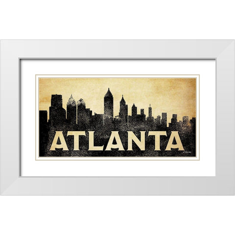 Atlanta Skyline White Modern Wood Framed Art Print with Double Matting by Ball, Susan