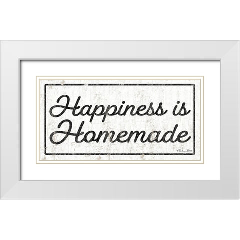 Happiness is Homemade White Modern Wood Framed Art Print with Double Matting by Ball, Susan