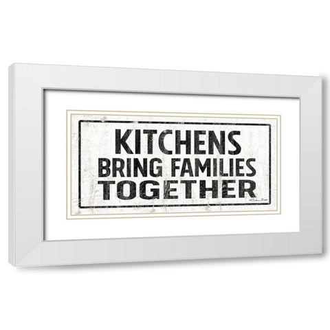 Kitchens Bring Families Together White Modern Wood Framed Art Print with Double Matting by Ball, Susan